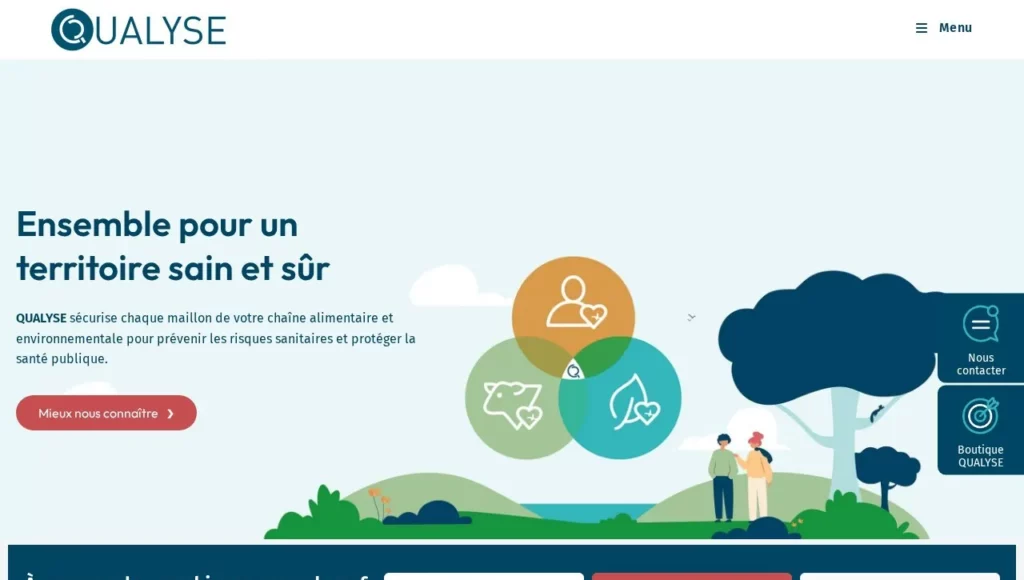 Page d'accueil du site qualyse.fr, livré avec instant urbain