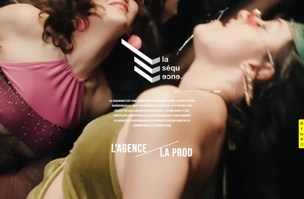 Page d'accueil du site lasequence.fr, livré en direct